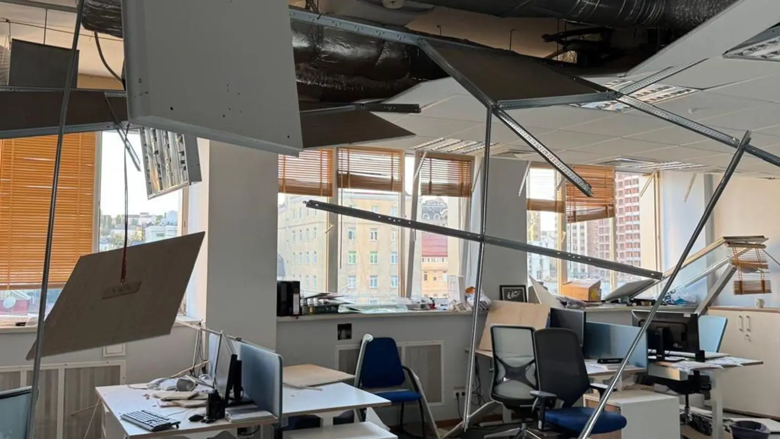 Büroräume der EU-Vertretung in Kiew wurden durch den russischen Angriff schwer beschädigt. (Archivbild) (Foto: EU delegation in Ukraine/dpa)