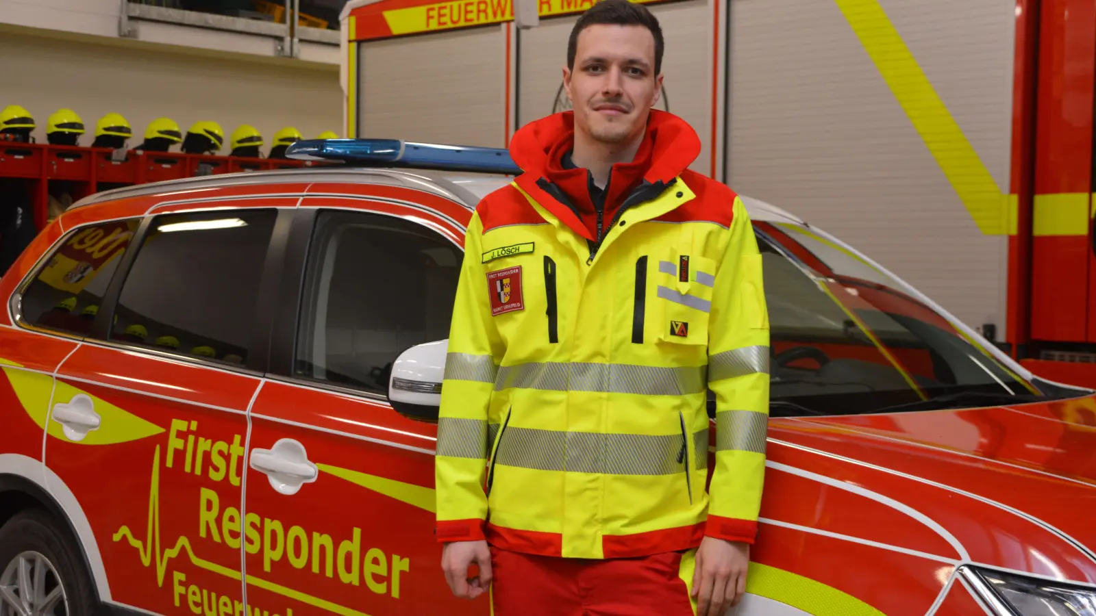 Das Jahr 2022 wird der Vorsitzende des Uehlfelder First-Responder-Fördervereins, Jonas Lösch, so schnell nicht vergessen – es war das einsatzreichste seit der Gründung. (Foto: Johannes Zimmermann)