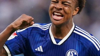 Schalkes Assan Ouedraogo bejubelt sein Tor zum 1:1. (Foto: Marcus Brandt/dpa/Archivbild)