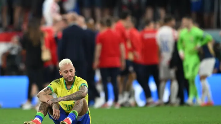 Das Aus im Viertelfinale ist für Neymar und Brasilien eine große Enttäuschung. (Foto: Robert Michael/dpa)
