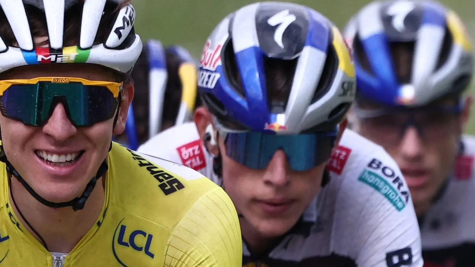 Pogacar glänzt, Lipowitz macht Hoffnung für die Tour. (Foto: Anne-Christine Poujoulat/AFP/dpa)