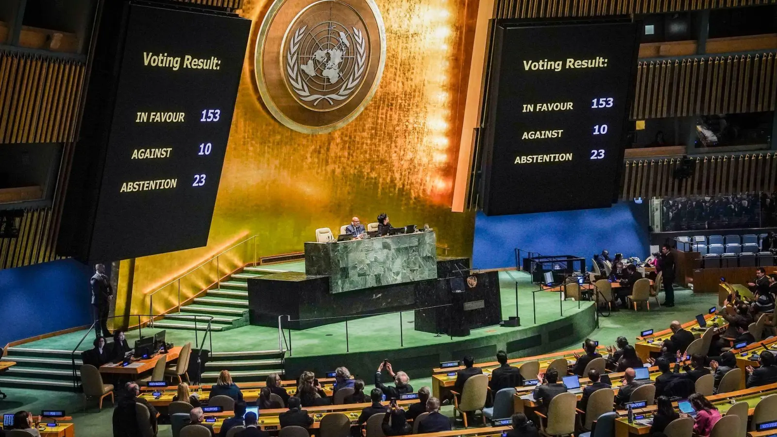 Resolutionen der UN-Vollversammlung sind nicht rechtlich bindend, sondern gelten als symbolisch. (Foto: Bebeto Matthews/AP)