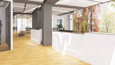 So etwa soll die Rothenburger VR-Bank-Filiale aussehen, wenn sie zum Jahresende wieder eröffnet. (Grafik: Hartmann Plan Werk GmbH, Nürnberg)