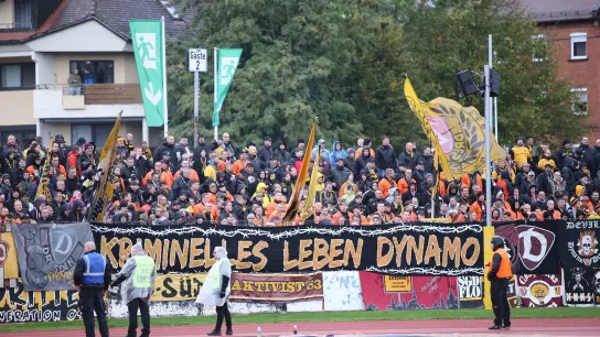 Friedliche Dynamo-Fans in der Fankurve. (Foto: Marcus Foerster/Eibner-Pressefoto /dpa)