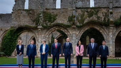 Überraschend einigten sich die G7-Außenminister auf eine gemeinsame Erklärung zum Iran. (Foto: Michael Kappeler/dpa)