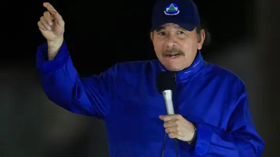 Nicaraguas autoritär regierender Präsident Daniel Ortega, hier im Jahr 2019. (Foto: Alfredo Zuniga/AP/dpa)