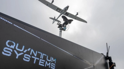 Die von Quantum Systems hergestellte Aufklärungsdrohne „Vector AI” (Archiv) (Foto: Peter Kneffel/dpa)