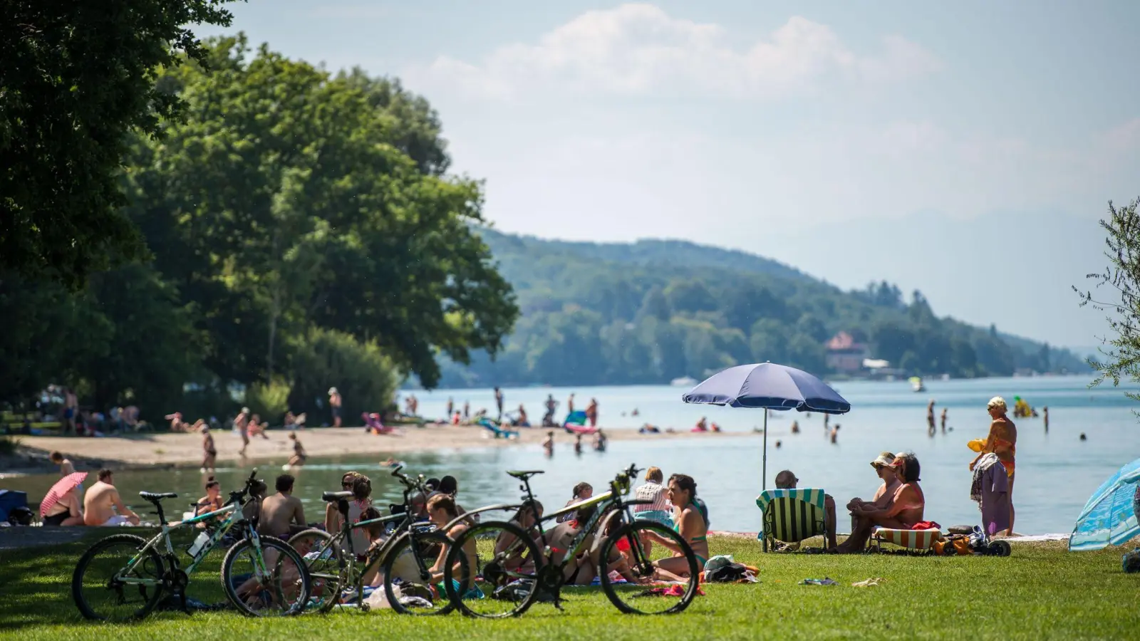 Bayerns Seen - hier der Starnberger See - sind beliebt bei Badegästen. Doch man sollte auch auf die dort lebenden Tiere Rücksicht nehmen, mahnt der Bund Naturschutz. (Foto: Lino Mirgeler/dpa)