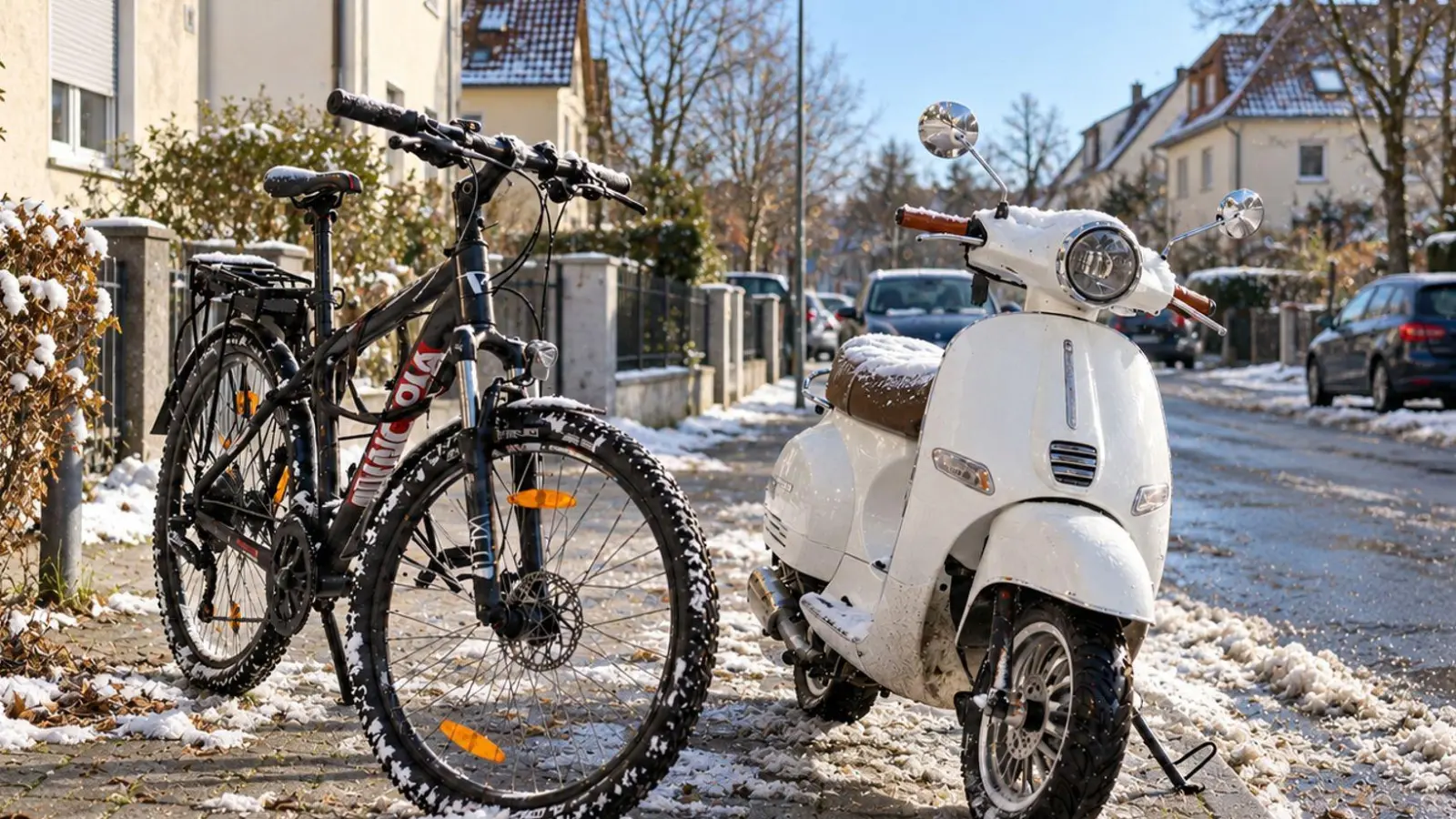 Ganzjahresfahrer: Für einspurige Kfz sind Winterreifen auf winterlichen Straßen keine Pflicht, doch sie können den Halt verbessern. (Foto: GTÜ/dpa-tmn)