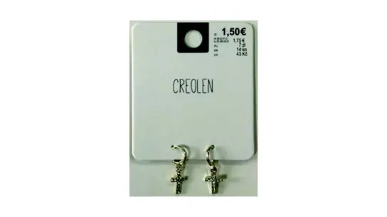 Die Ohrringe „Creolen (Kreuz)“ der Firma TEDi könnten zu viel Nickel enthalten. Der Hersteller ruft das Produkt daher zurück. (Foto: lebensmittelwarnung.de/dpa-infocom)