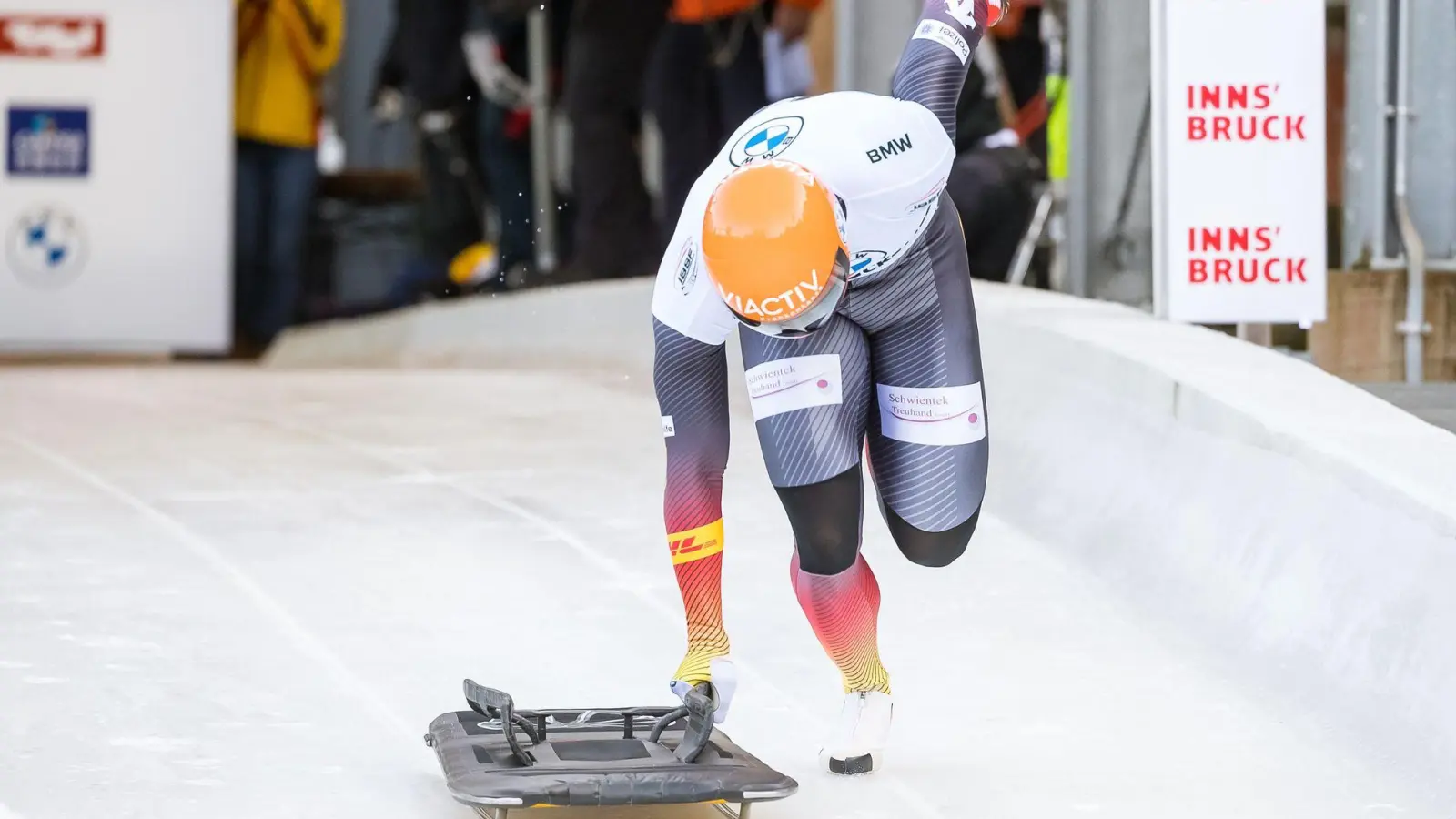 Die Skeletonis verzichten auf den Weltcup in Innsbruck. (Archivbild) (Foto: Expa/Lukas Huter/APA/dpa)