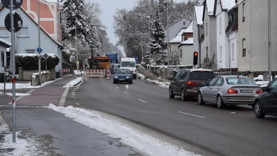 Aufgrund einer Baustelle in der Knebelstraße kommt es von Montag bis voraussichtlich Mittwoch zu Verkehrsbehinderungen. (Foto: Florian Schwab)