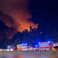 In Nürnberg brennt ein Waldstück.  (Foto: Sven Grundmann/NEWS5/dpa)