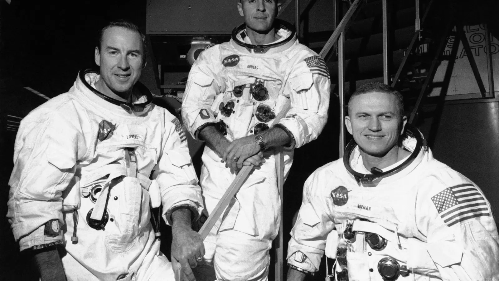 Die Astronauten der Apollo-8-Mission 1968: James Lovell (l-r), William Anders und Frank Borman. (Foto: Uncredited/AP)