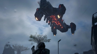 Truppentransporter landet in „Helldivers 2“. (Foto: Sony Interactive Entertainment/Sony Interactive Entertainment/dpa)