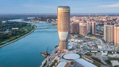 Mit 168 Metern das höchste Gebäude Serbiens ist der jetzt schon ikonische Kula Beograd. (Foto: Tourist Organization of Belgrade/dpa-tmn)