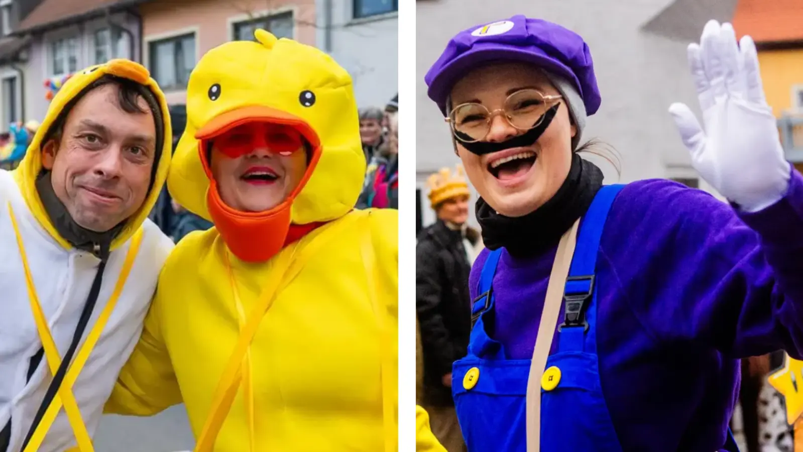 Ausgelassene Stimmung bei den Faschingsumzügen 2026 in Markt Bibart und Emskirchen (Landkreis Neustadt/Aisch-Bad Windsheim). (Foto: Mirko Fryska und Evi Lemberger)