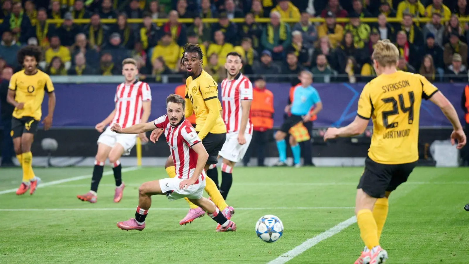 Daniel Svensson brachte den BVB in Führung. (Foto: Bernd Thissen/dpa)