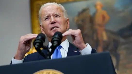 US-Präsident Joe Biden spricht im Roosevelt Room des Weißen Hauses. (Foto: Susan Walsh/AP/dpa)