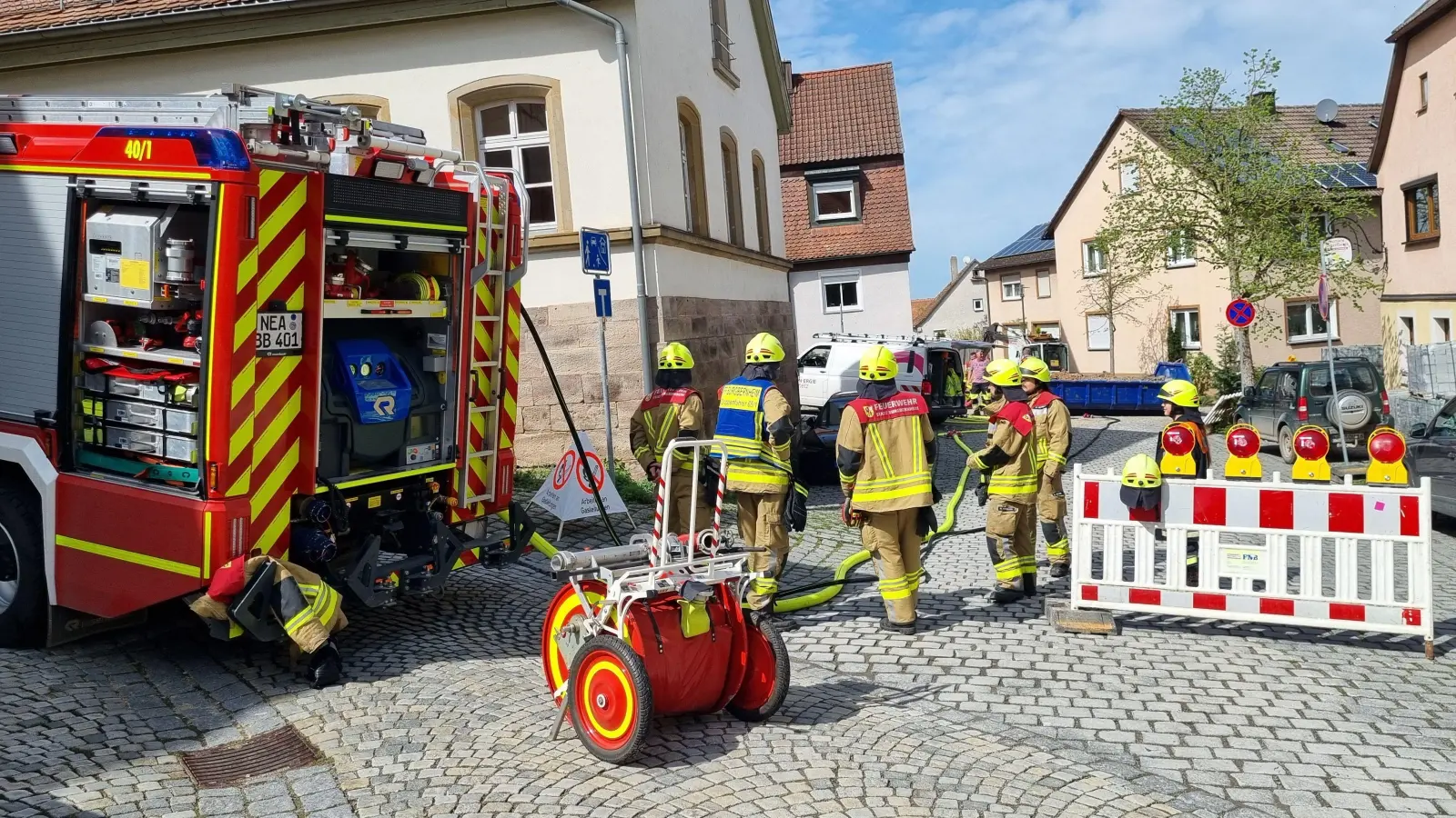 In Burgbernheim löste eine beschädigte Gasleitung einen Feuerwehreinsatz aus. (Foto: Rainer Weiskirchen)