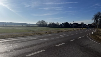 Auf der Fläche links der Straße am Ortsrand von Bechhofen soll ein Verbrauchermarkt angesiedelt werden. (Foto: Johannes Flierl)