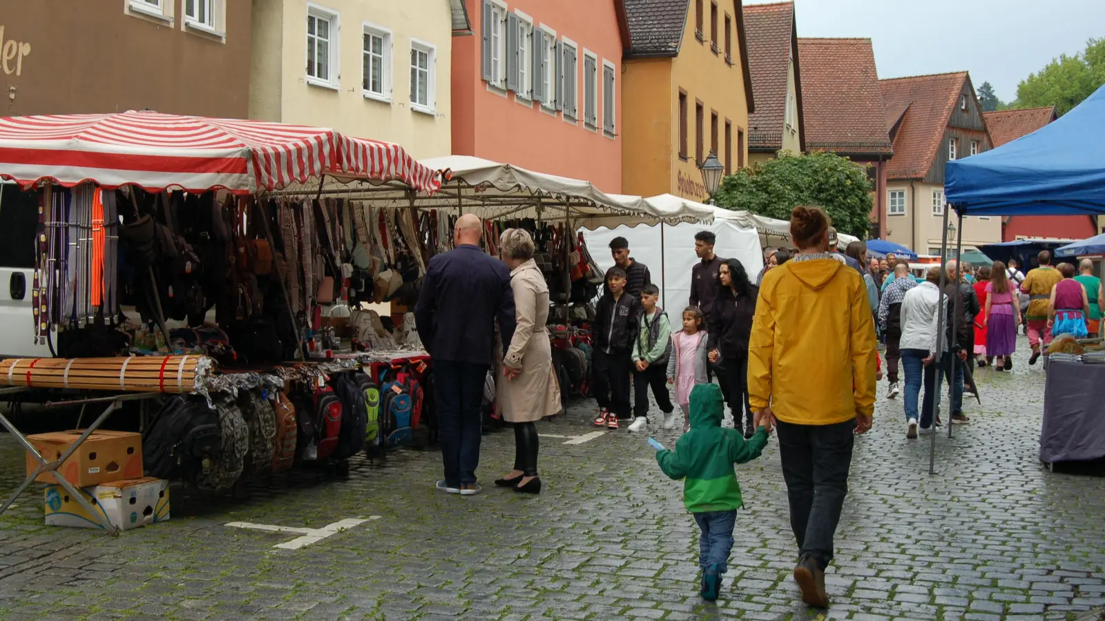 In der Museumstraße schlenderten die Besucherinnen und Besucher des Altstadtfestes im vergangenen Jahr entlang der Verkaufsstände. Die Stimmung war gut, das Wetter allerdings regnerisch. (Archivfoto: Markus Weinzierl)