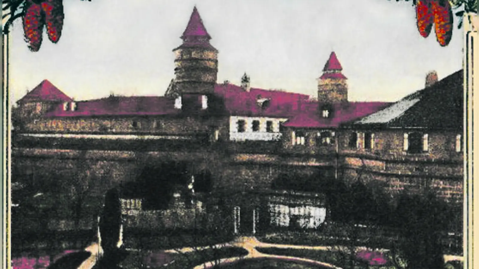 Eine Postkarte vom Anfang des 20. Jahrhunderts zeigt die Strafanstalt Lichtenau, damals waren die Häftlinge in der Burg untergebracht. (Repro: Repro Andrea Walke)