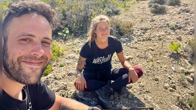 Die beiden Obernzenner Marco Ridl und Franziska Greulich wollen zu Fuß über die Alpen nach Venedig laufen. (Selfie: Marco Ridl)