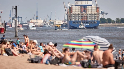 Trotz vieler Strände in Hamburg gibt es an der Elbe keine Badestelle - die CDU will das ändern (Archivbild). (Foto: Georg Wendt/dpa)