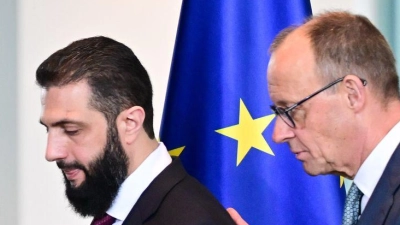 Der Besuch von Syriens Übergangspräsident Al-Scharaa in Berlin stieß nicht nur bei Angehörigen syrischer Minderheiten auf Kritik. (Archivfoto) (Foto: Sebastian Christoph Gollnow/dpa)