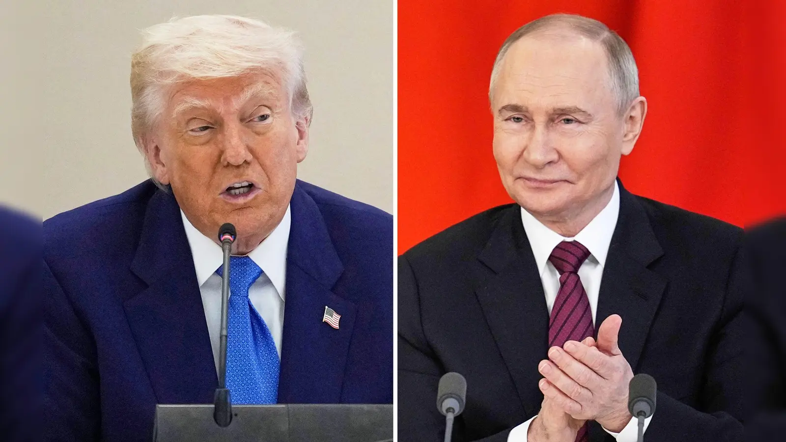Donald Trump kann der Idee von Wladimir Putin als Vermittler zwischen dem Iran und Israel etwas abgewinnen. (Archivbild) (Foto: Brandon/Bednyakov/AP/dpa)