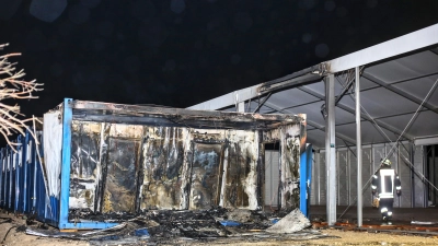In Wassertrüdingen brannte am 23. November eine im Aufbau befindliche Unterkunft für geflüchtete Menschen.. (Foto: Tizian Gerbing)
