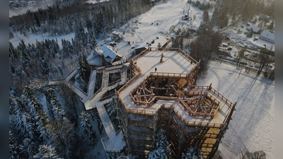 Der neue Baumwipfelpfad bietet Ausblicke auf Wisla, die umliegenden Schlesischen Beskiden und sogar die etwas fernere Hohe Tatra. (Foto: Skolnity/dpa-tmn)